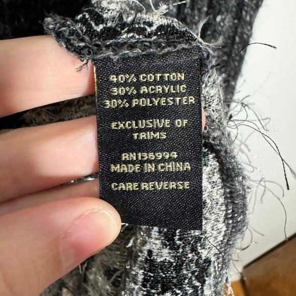 Milano Y2K Fairy Grunge Boho Cardigan Women L Black Gray Sparkle Lagenlook Bratz - Picture 7 of 13